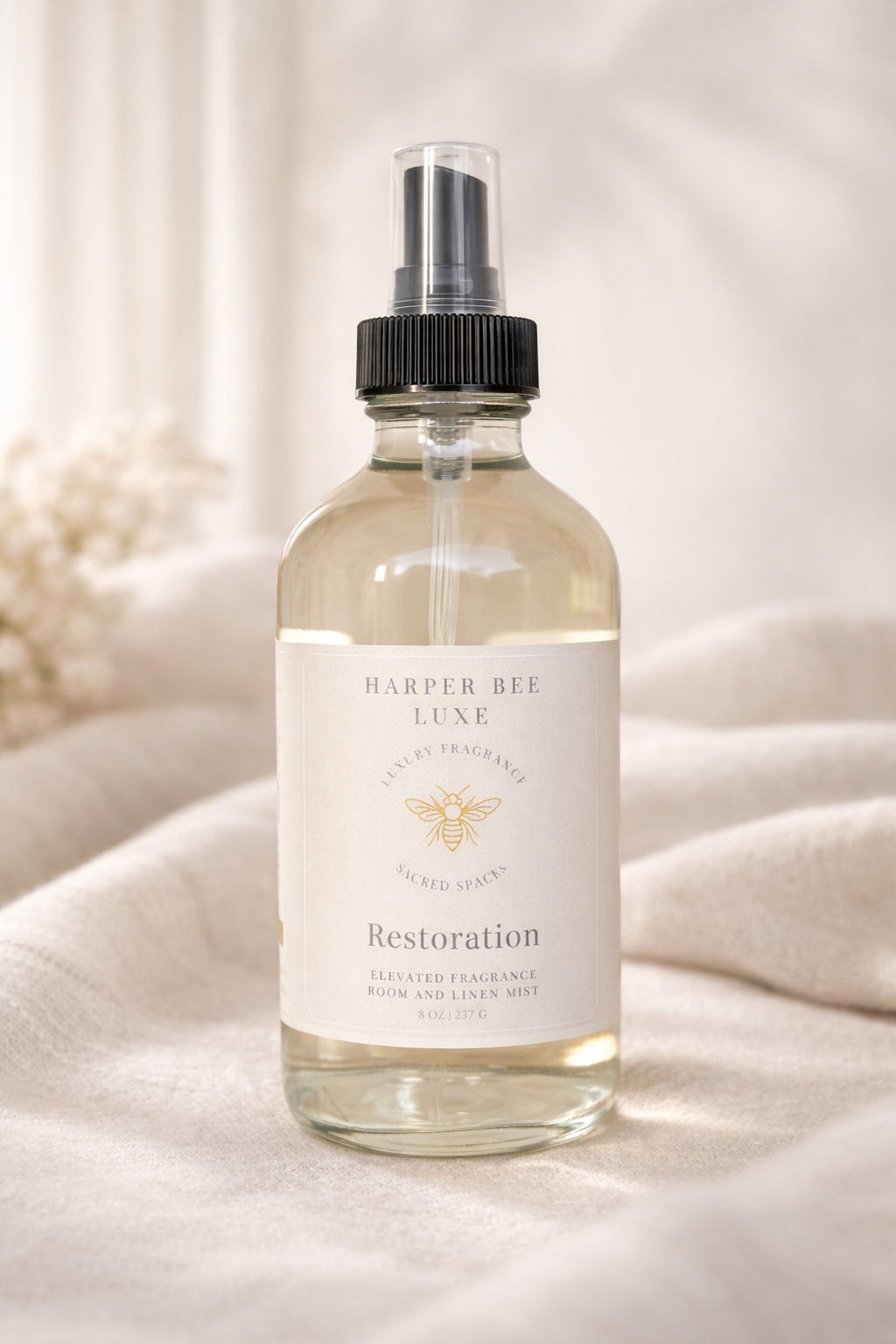 Restoration | Room and Linen | 8oz Glass Bottle | Harper Bee Luxe