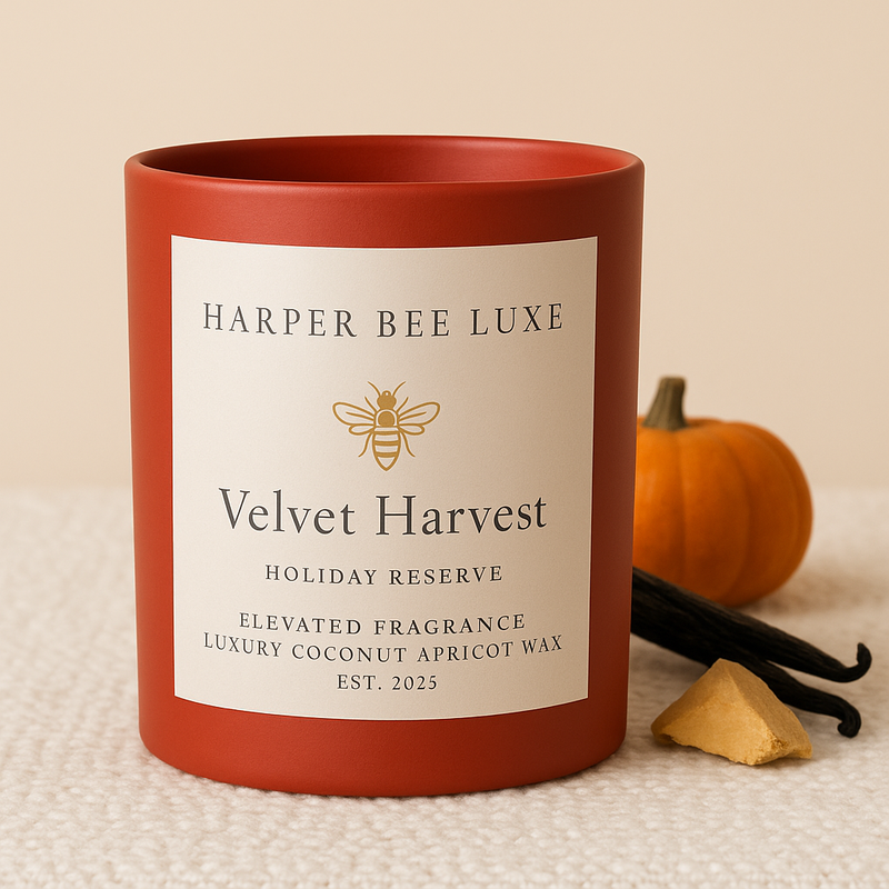 Velvet Harvest | Signature Collection 11 oz Ceramic Luxury Candle | Harper Bee Luxe